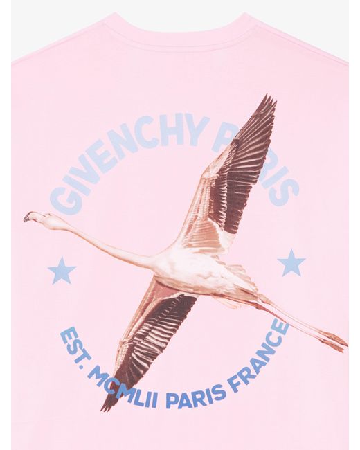 T-shirt en coton avec imprimé Flamingo Givenchy pour homme en coloris Pink