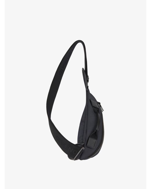 Givenchy Black Small G-zip Triangle Bag In 4g Nylon for men