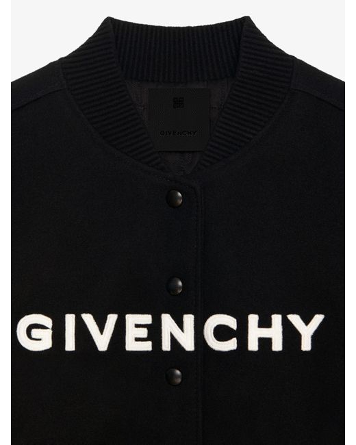 Bomber corto in lana e pelle di Givenchy in Black