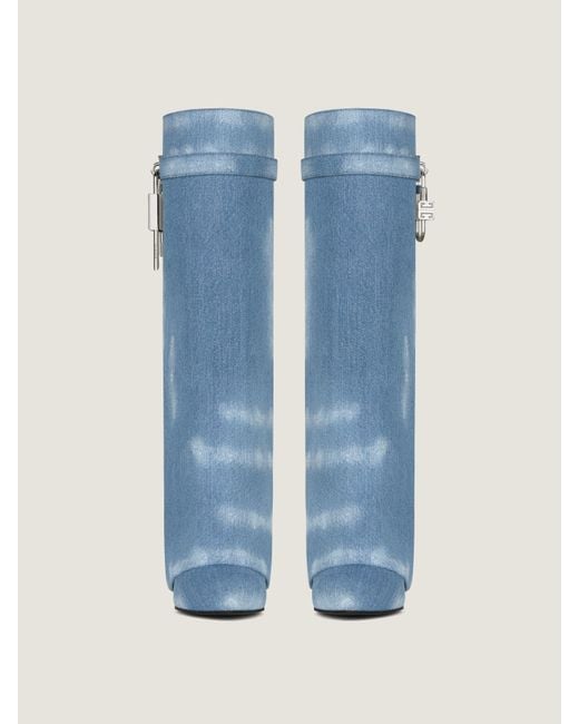 Givenchy Blue Shark Lock Boots