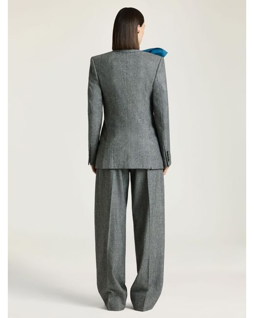 Givenchy Gray Double-Breasted Checked Jacket