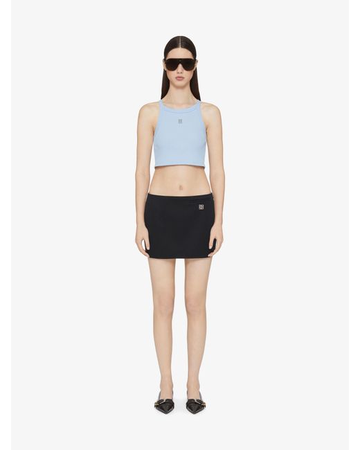 Débardeur cropped en coton à détail 4G Givenchy en coloris Blue