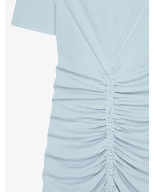 Givenchy Blue Ruched Dress In Crepe