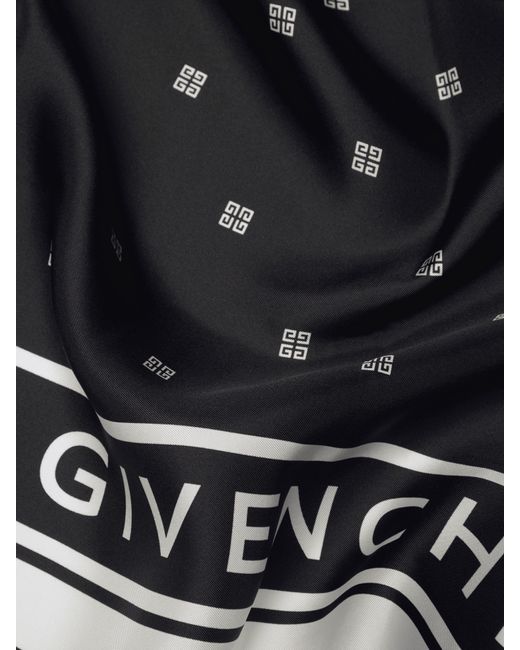 Carré en soie 4G Givenchy en coloris Black