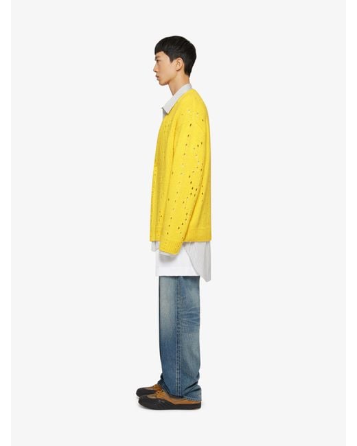 Cardigan oversize in lana di Givenchy in Yellow da Uomo