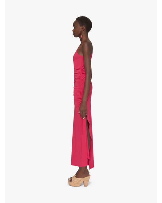 Abito drappeggiato asimmetrico in crêpe di jersey di Givenchy in Pink