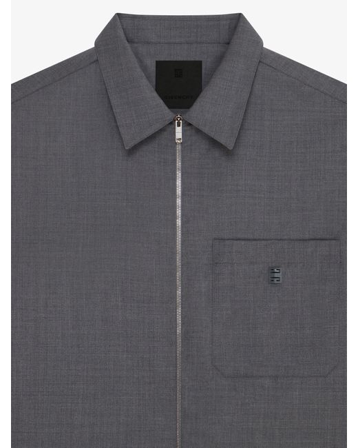 Givenchy Gray Zipped Shirt for men