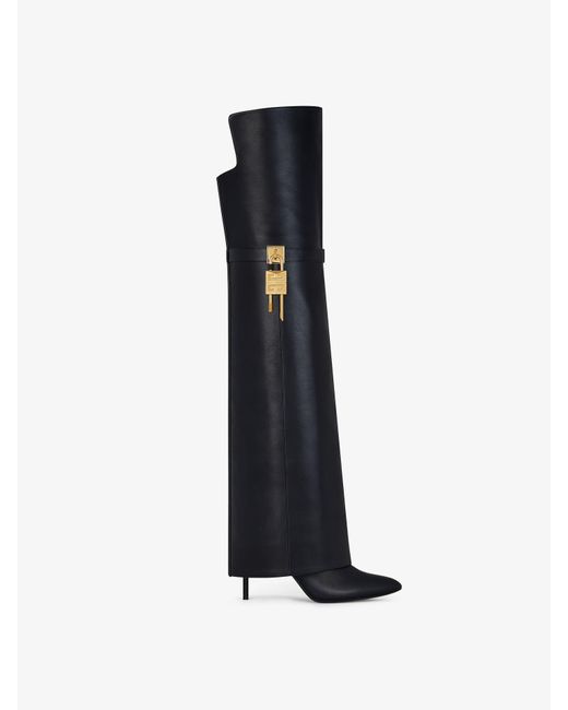 Givenchy White Shark Lock Stiletto Over-The-Knee Boots