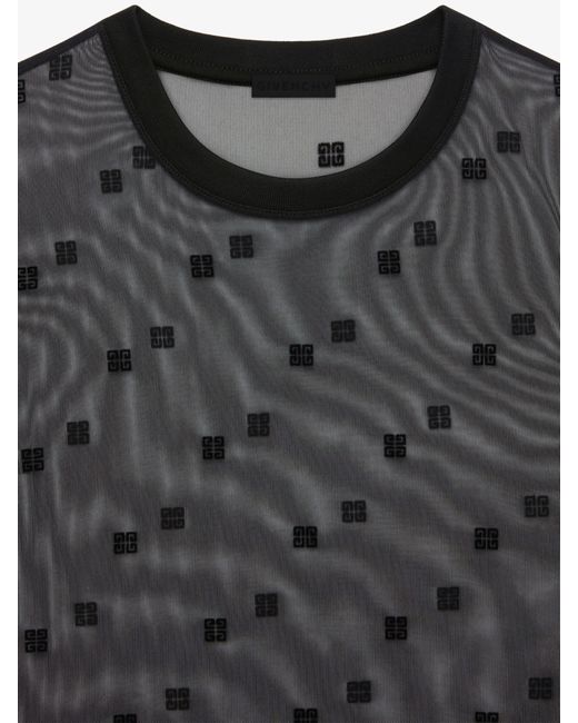 T-shirt slim en tulle 4G Givenchy en coloris Black