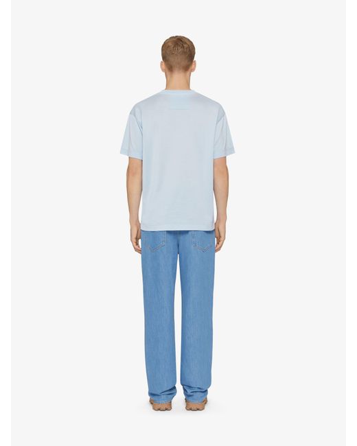 T-shirt en coton mercerisé à détail 4G Givenchy pour homme en coloris Blue