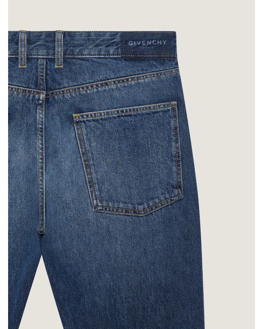 Givenchy Blue Straight Fit Jeans With Raw Details for men
