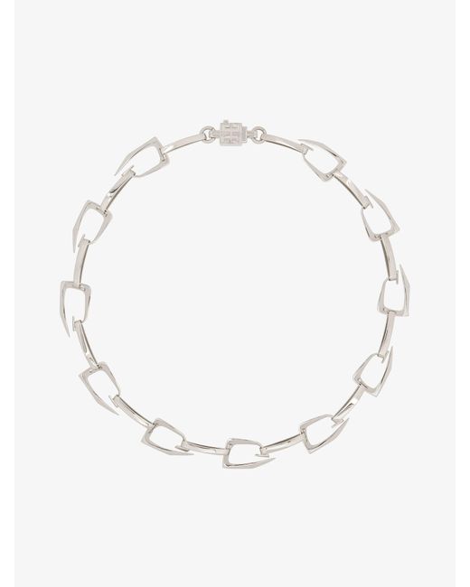 Givenchy White Giv Cut Necklace for men