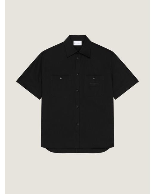 Givenchy Black Couture Seam Shirt In Cotton With Paris Patch for men