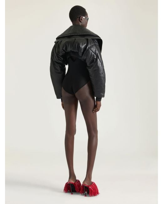 Givenchy Black Cropped Bomber With Zipped Shawl Collar