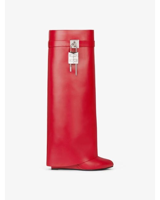 Givenchy Red Shark Lock Boots