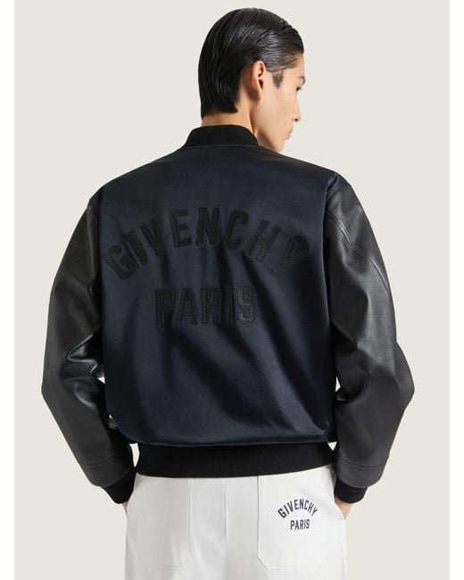 Bomber in satin e nappa di Givenchy in Black da Uomo