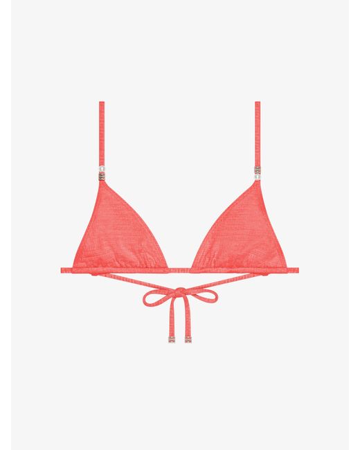 Givenchy Red 4G Bikini Top With Pearls