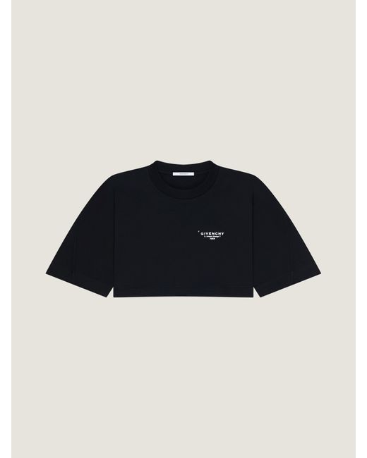 Givenchy Blue Cotton Cropped Cocoon T-Shirt