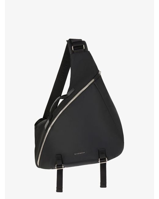 Givenchy Black Medium G-Zip Triangle Bag for men
