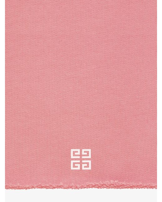 Felpa corta con cappuccio Archetype in tessuto garzato di Givenchy in Pink