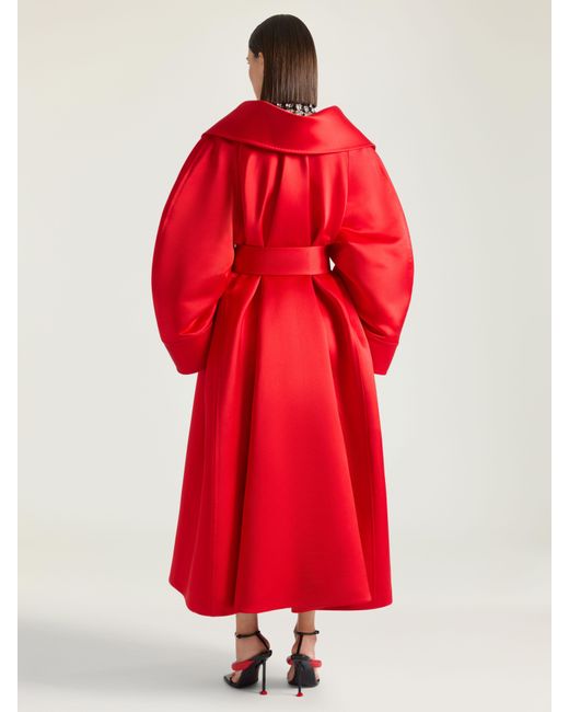 Givenchy Red Long Cocoon Coat