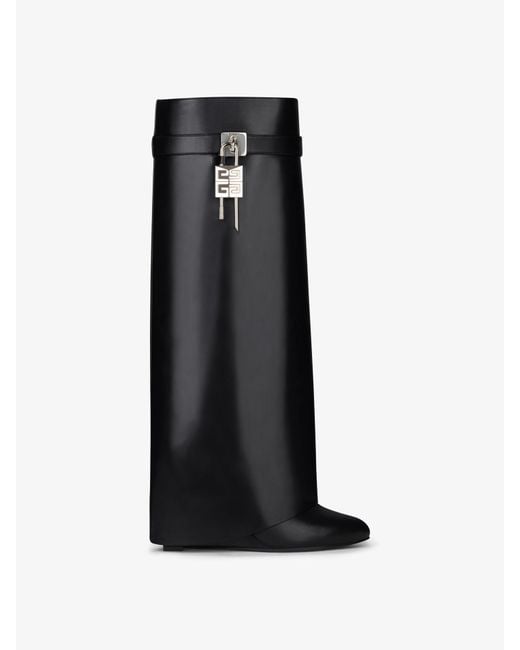 Givenchy Black Shark Lock Boots Wide Fit
