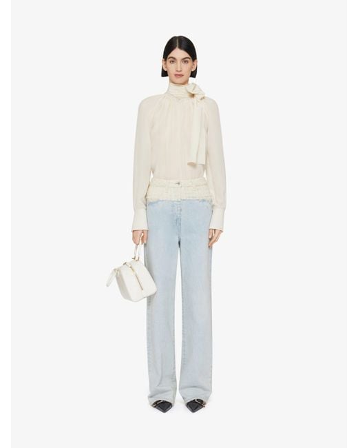 Givenchy White Blouse In Silk With Lavallière