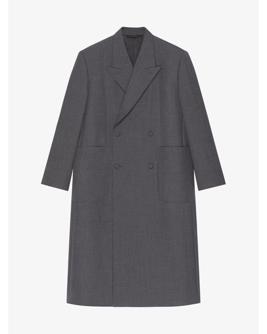 Givenchy Gray Oversized Double Breasted Coat for men