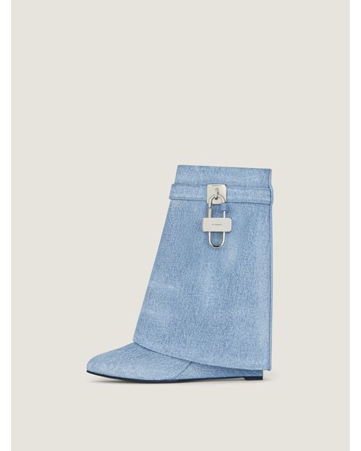 Givenchy Blue Shark Lock Ankle Boots