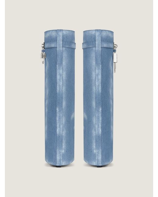 Givenchy Blue Shark Lock Boots