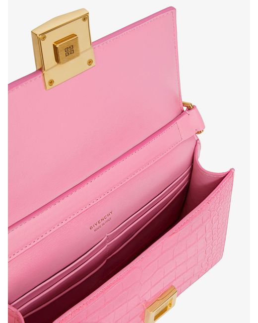 Sac 4G avec chaine petit modèle en crocodile Givenchy en coloris Pink
