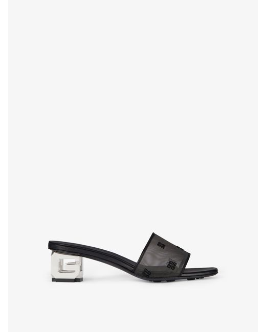 Givenchy White G Cube Mules