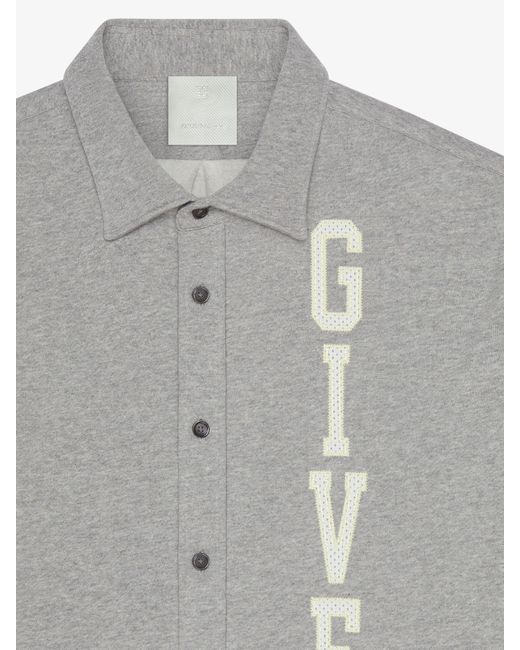 Givenchy Gray College Shirt In Fleece for men