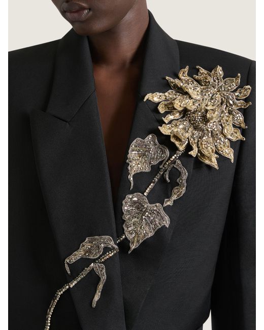 Givenchy Black Cropped Embroidered Jacket