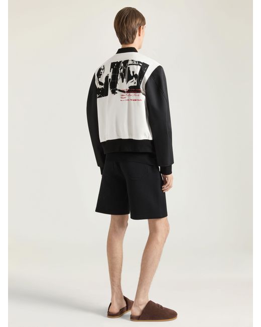 Givenchy Black Bi-Material Blouson With Photographic Negative Print for men