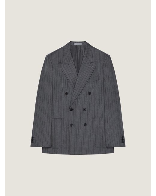 Givenchy Blue Double-Breasted Fitted Striped Jacket for men