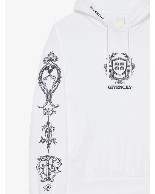 Sweatshirt à capuche ample Crest en molleton Givenchy pour homme en coloris White