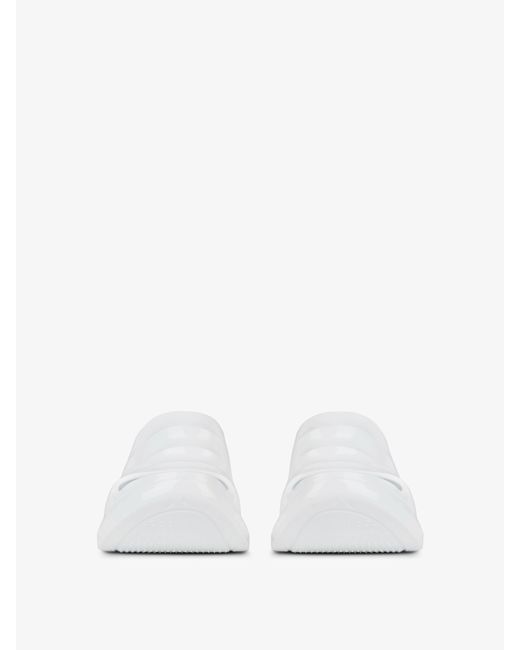 Givenchy White Marshmallow Patent-rubber Wedge Mules