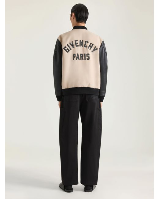 Givenchy Natural Mix Material Blouson With Paris Embroidery for men