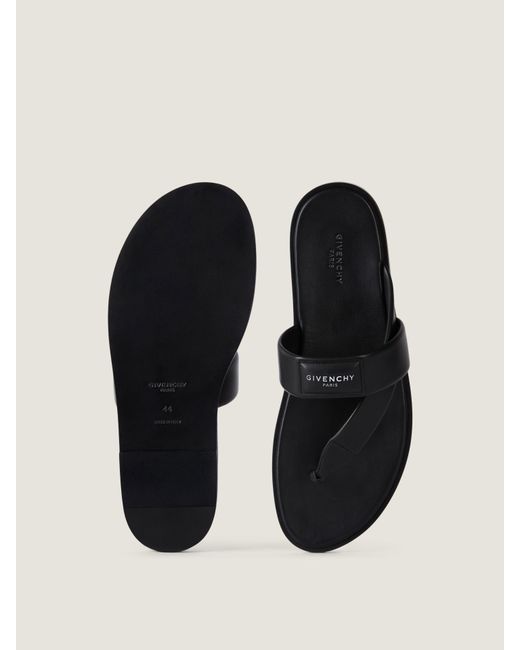 Givenchy Black Bay Thongs In Leather for men