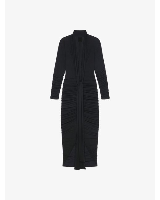 Robe drapée en jersey avec lavallière Givenchy en coloris Black
