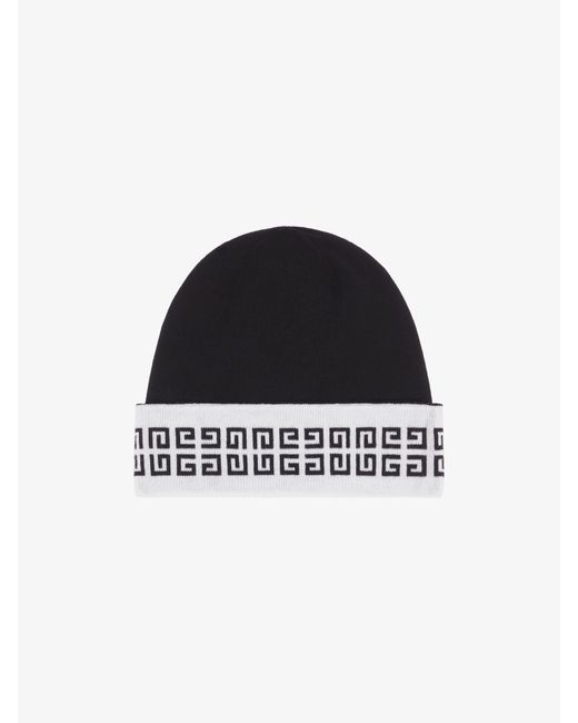Givenchy Black 4G Double Sided Beanie for men