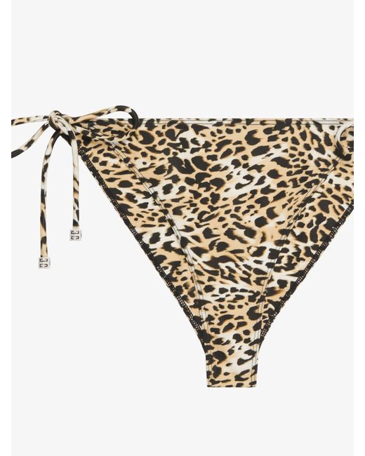 Givenchy Natural Bikini Bottom With Leopard Print And 4G Detail