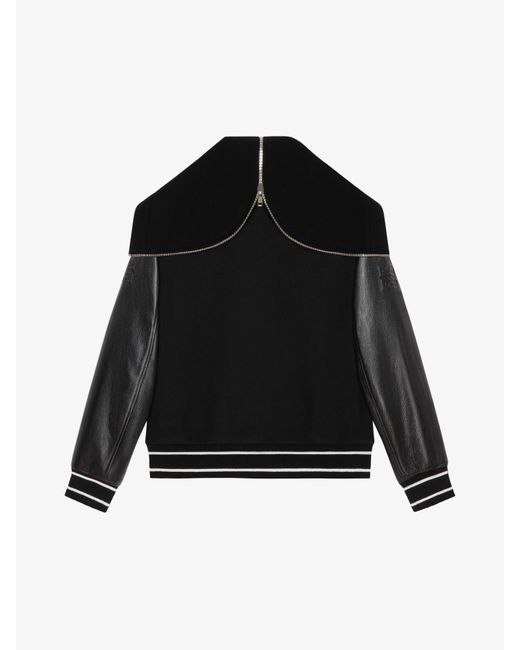 Givenchy Black Hooded Varsity Jacket for men