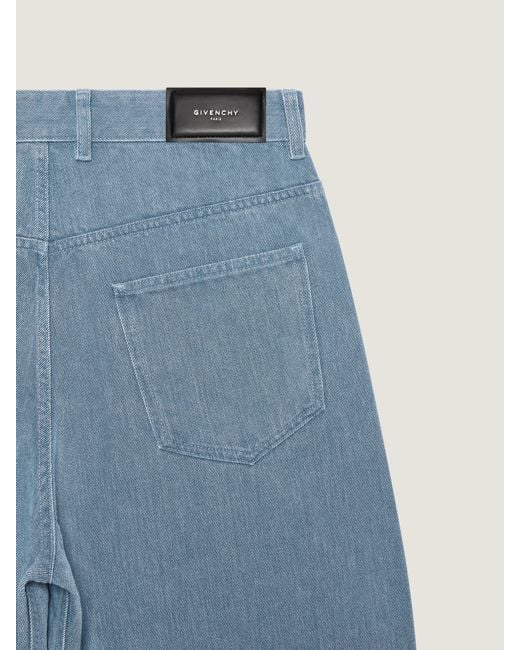 Givenchy Blue Couture Seam Light Jeans With Striped Reverse for men