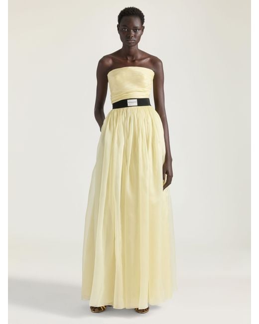 Abito da sera senza spalline in organza di Givenchy in Yellow