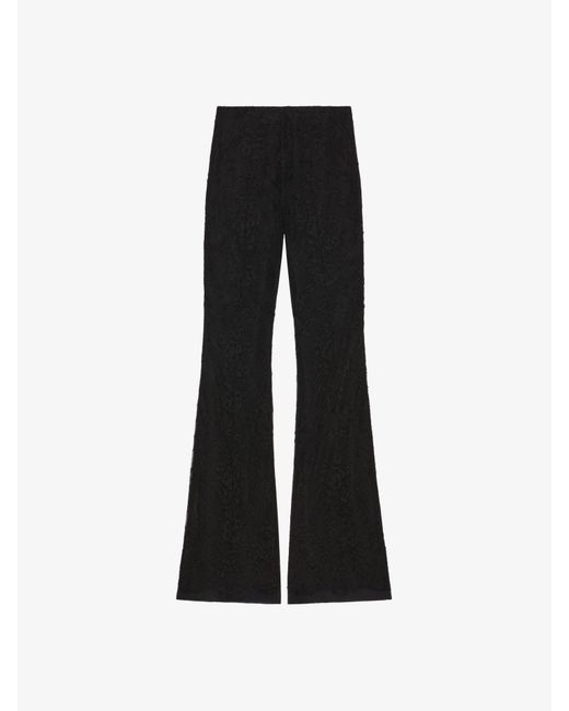 Pantalon évasé en dentelle Givenchy en coloris Black