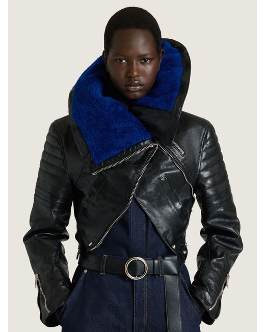 Givenchy Blue Cropped Biker Jacket