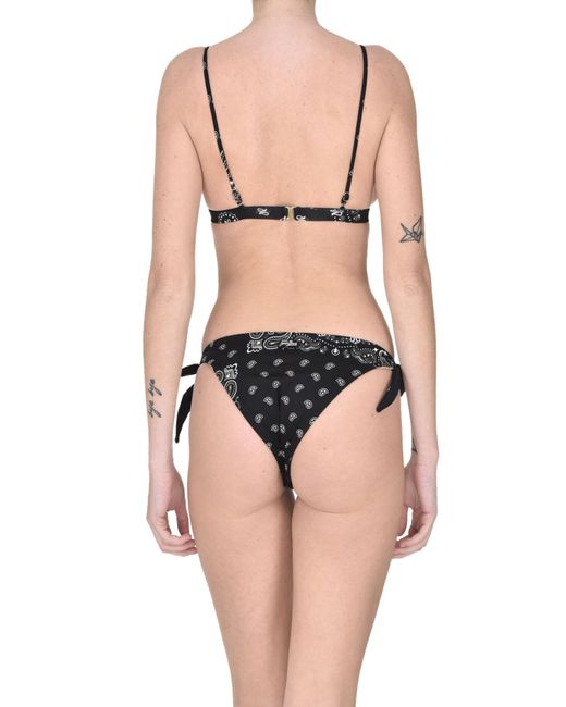 Mc2 Saint Barth Bandana Print Triangle Bikini in Black | Lyst
