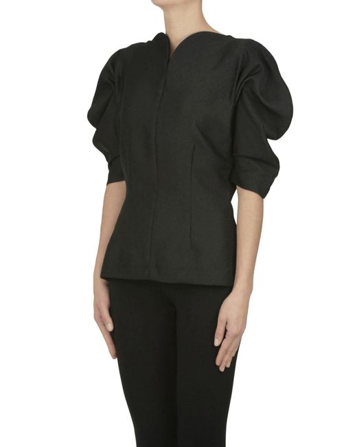 D'Estree Black Janet Crepè Top